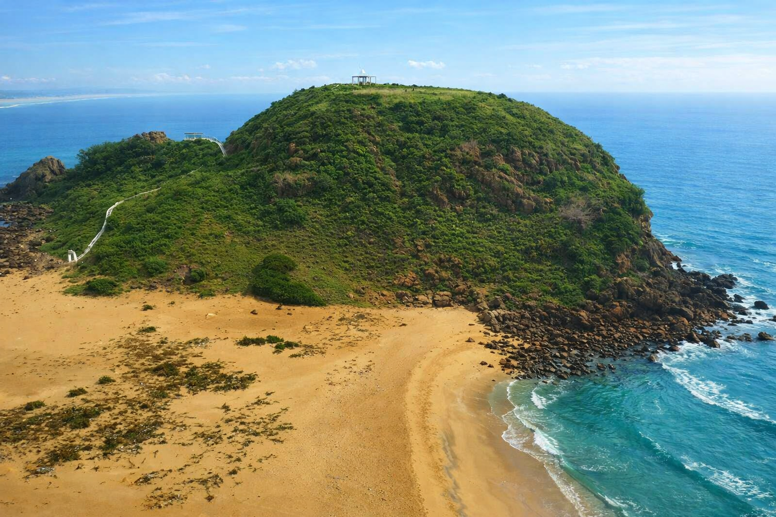 hill with beach