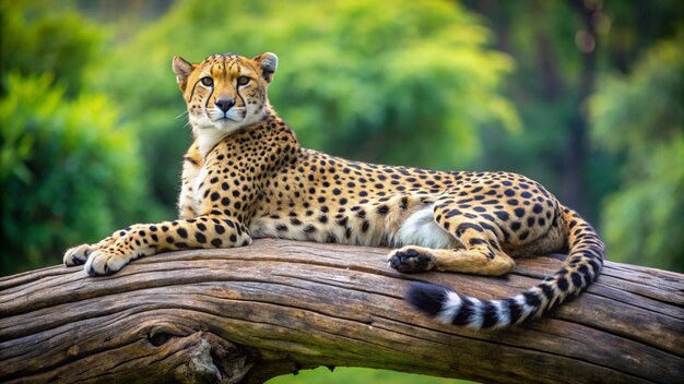 Cheetha sitting on Tree